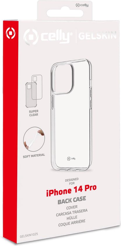 Celly Gelskin, Housse, Apple, iPhone 14 Pro, 15,5 cm (6.1"), Transparent