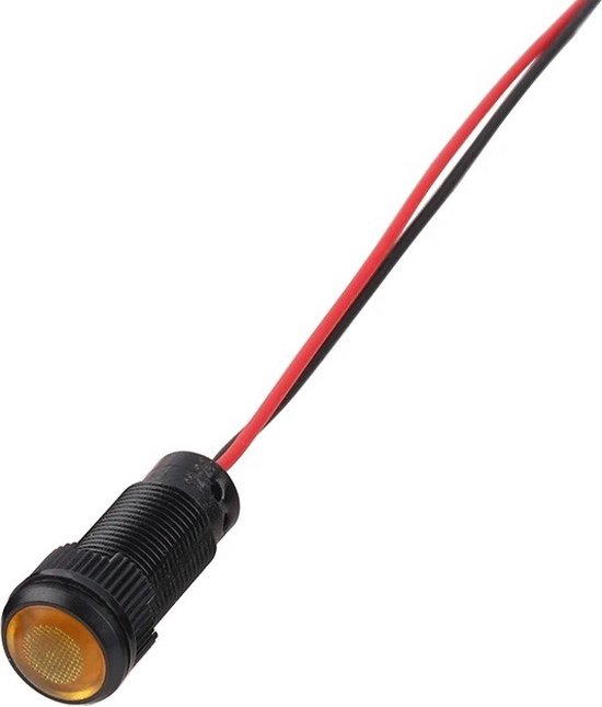 GUUZI 6mm LED Indicatielampje 12-24V Waterdicht Signaallicht Metalen Paneel LED Indicatielampje Paneelmontage Platte Kop met Draden Zilveren Schelp (Groen, 8 Stuks