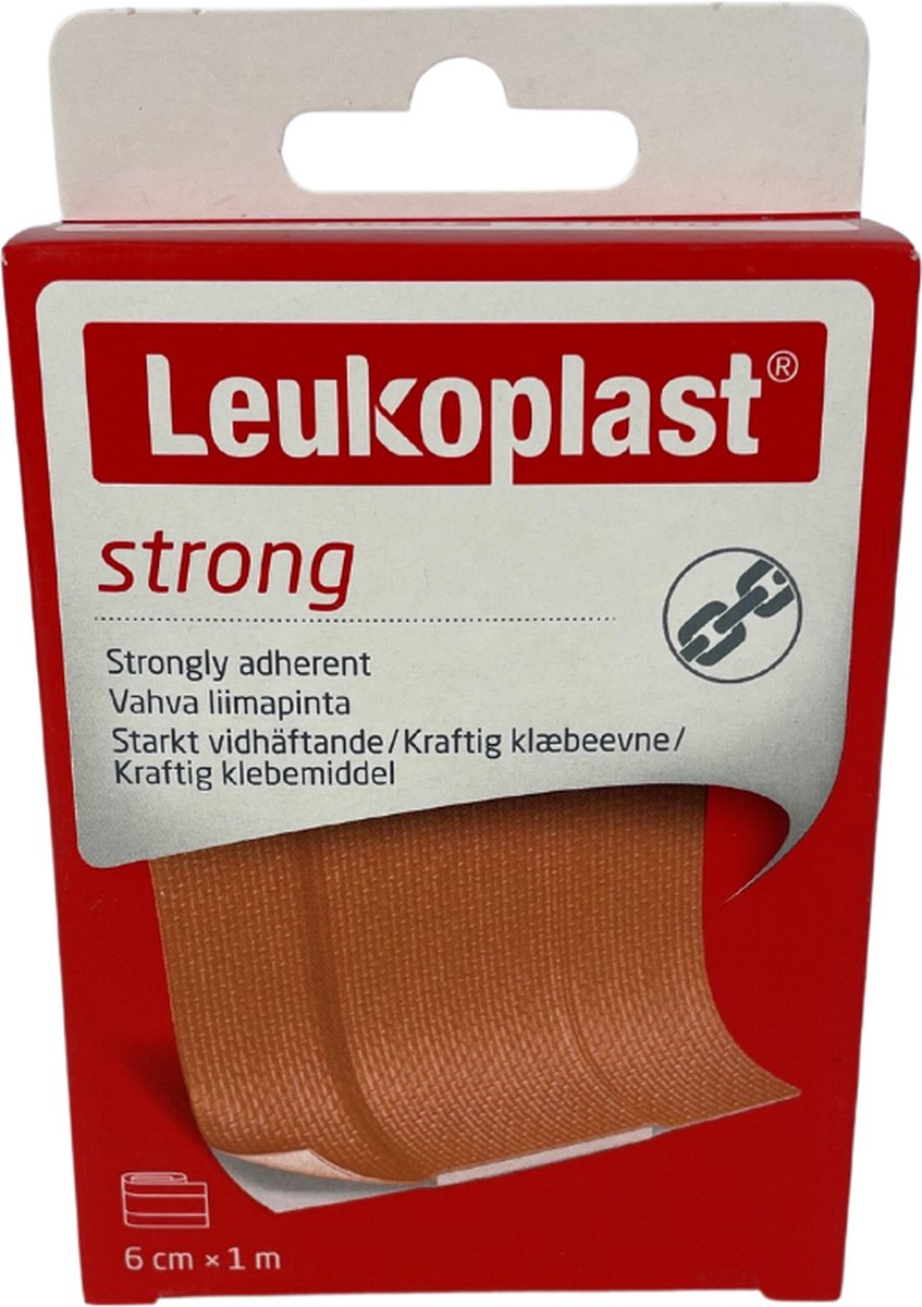 Goedkoopste Leukoplast strong, wondpleister, 1mx6cm, 1st