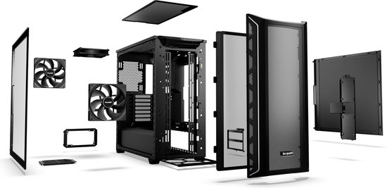 be quiet! Shadow Base 800 DX Noir, Tower Midi , PC, Zwart, ATX, EATX, micro ATX, Mini-ITX, Acrylonitrile Butadiène Styrène (ABS), Acier, Verre trempé, Multi