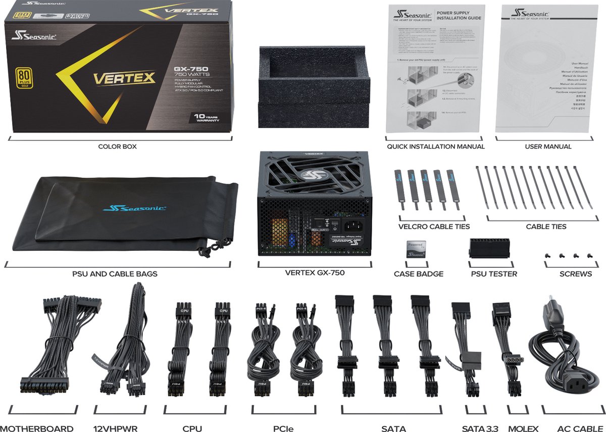 Seasonic Vertex Gx-750 - 750 W voeding - afbeelding 2