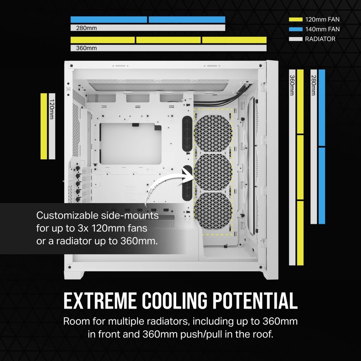 Corsair 5000D Core Airflow Mid-Tower Atx Pc Case - White - afbeelding 3