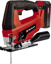 Kit scie sauteuse sans fil Einhell TC-JS 18 Li - Power X-Change - 18 V/Li-ion - Hauteur de course : 20 mm - Coupes d'onglet : max. 5 lames de scie - Incl. Batterie 2,5 Ah et 1x chargeur