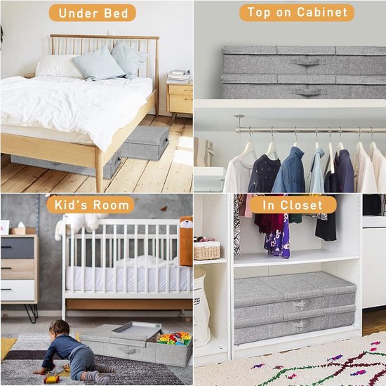 Famanu Opbergcontainers voor Onder het Bed 3 pack, Grote Capaciteit