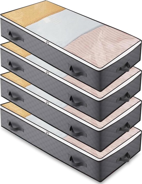 YheenLf Set Van 2 Opbergdozen Voor Onder Het Bed Met Deksel, Opvouwbare