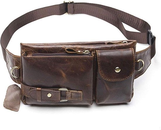 Beentas, Drop Leg Bag Lederen Retro Motorfiets Schouderhaak Heuptas Mannen Multifunctionele Paardrijden Grote Capaciteit Fanny Been Tas, Bruin, Eén maat