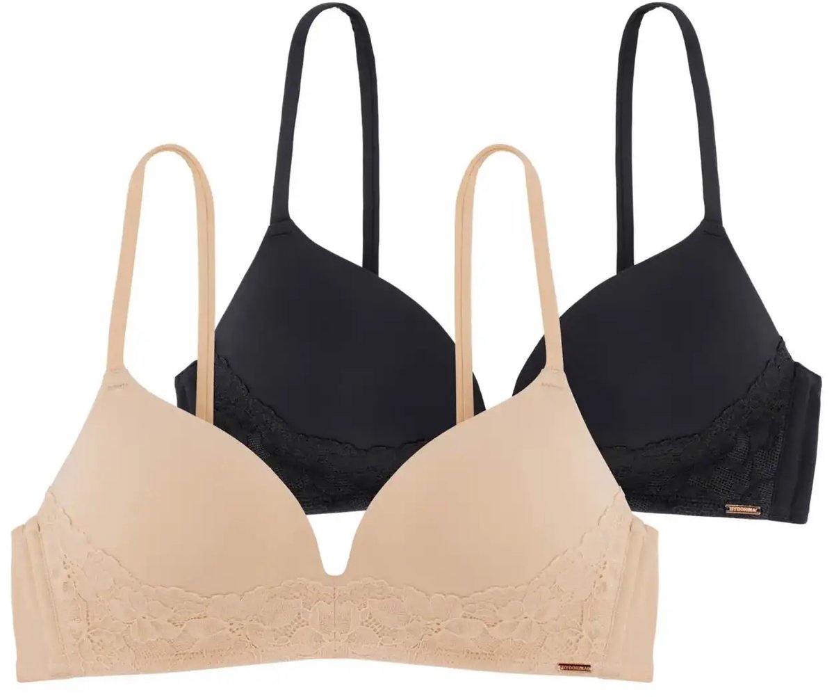 Dorina 2-pack voorgevormde BH zonder beugel - Fili Lace - Kanten T-shirt bh zonder vulling - 85B - Zwart
