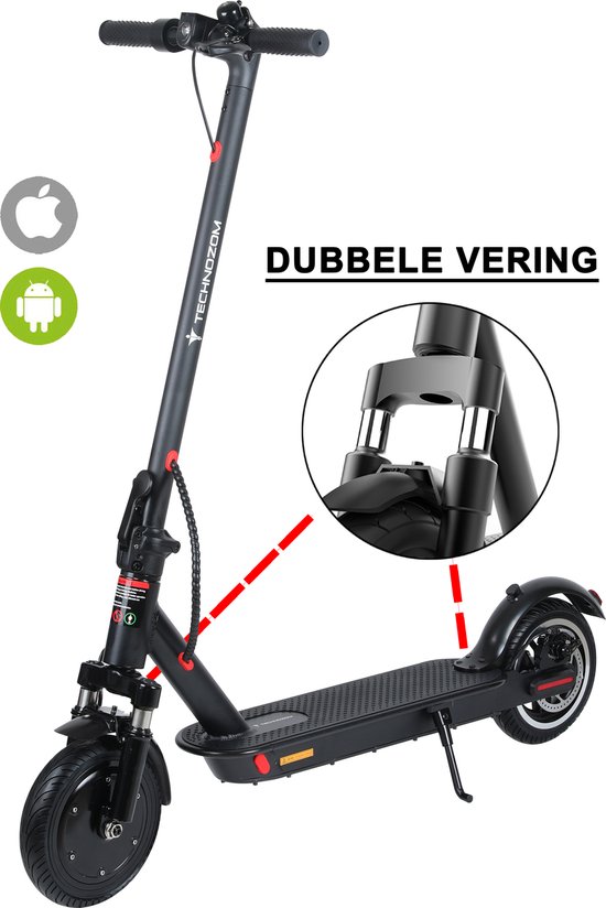 Techno GO® PLUS Elektrische Step met Vering 350W 25 km/u - Techno - €359,00