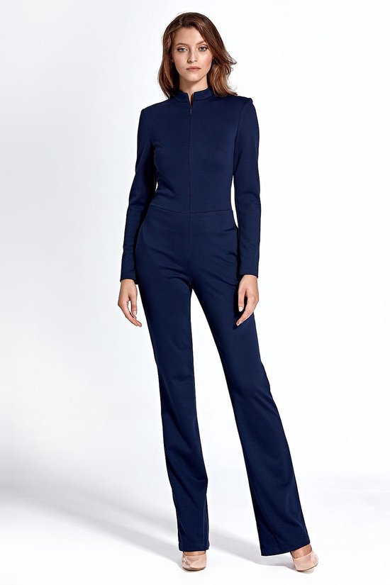Jumpsuit blauw lange mouw deals