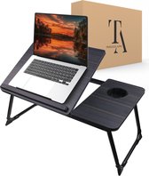 TrueLogic Alpha Bedtafel - Laptoptafel - Laptop standaard - Voor laptops t/m 17 inch - Ontbijttafel - Ontbijt op bed - Black Stripes