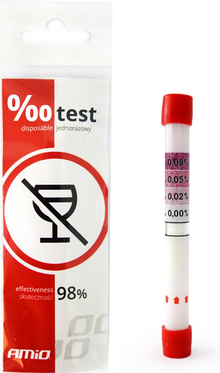 AMiO Alcohol Wegwerp Blaastest met Hoge Nauwkeurigheid Promille Percentage Testen