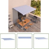 Auvent extensible The Living Store - Polyester - 400x350 cm - Blauw/ blanc