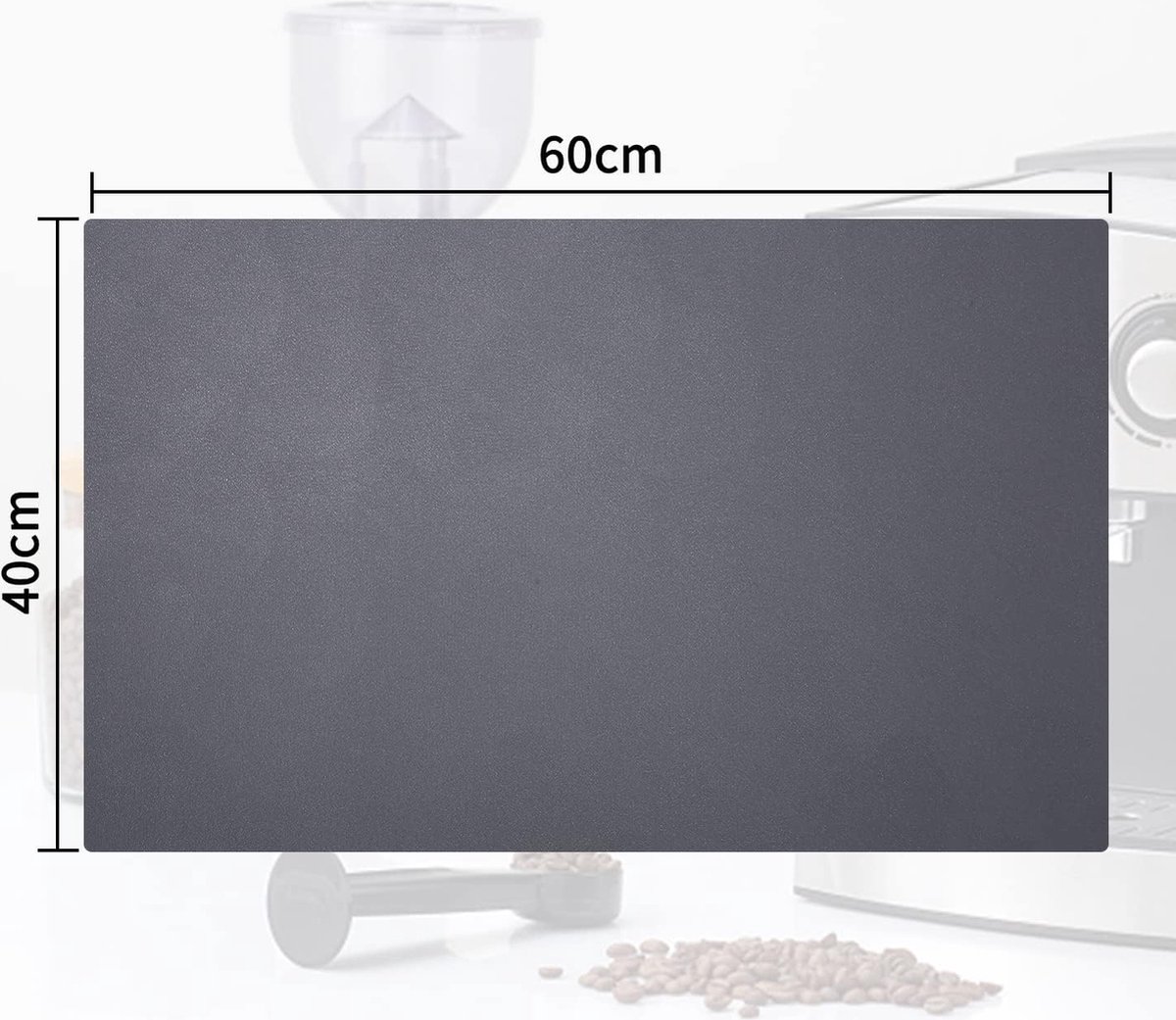 Goedkoopste Koffiemachine, afdruipmat, sneldrogend, afdruipmat, servies (60 x 40 cm), absorberende droogmat voor koffiezetapparaat, keuken, gootsteen, zwart