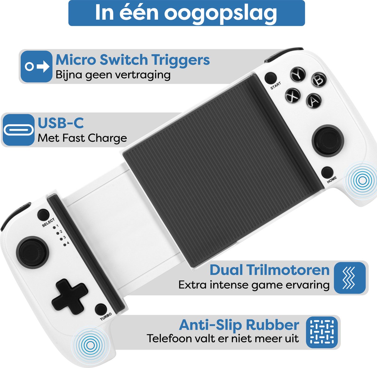 Draadloze Telefoon Controller geschikt voor Nintendo Switch, iPhone, Android, Cloud Streaming (PS5, Xbox Game Pass) - Bluetooth BackBone Draadloos - Turbo + Macro Knoppen - Accessoires — cadeau in Games, Films & Muziek - foto 7