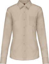 Chemisier Femme XS Kariban Manche longue Beige 65% Polyester, 35% Katoen