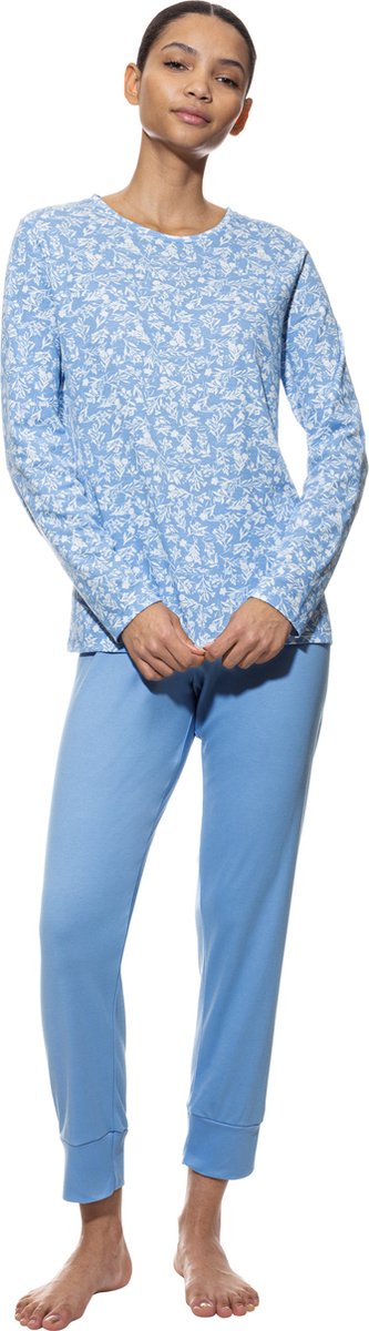 Mey Damen Pyjama Serie Flower Meadow Blue Silk