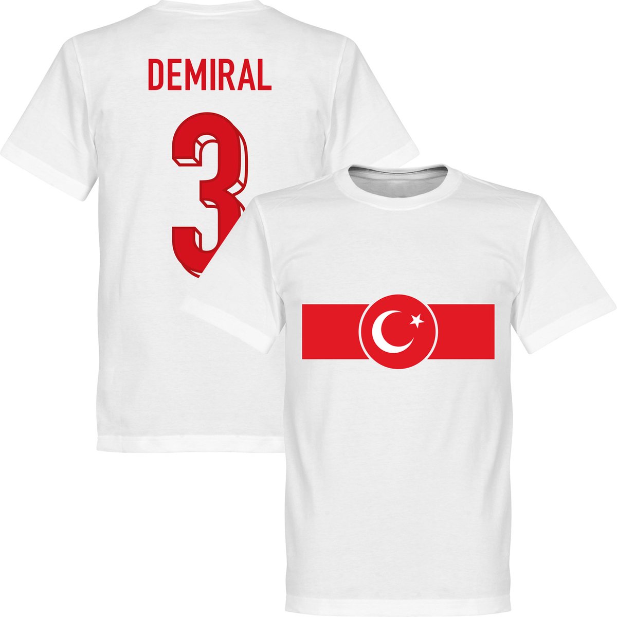 Turkije Demiral 3 Banner T-Shirt - Wit - XXXXL