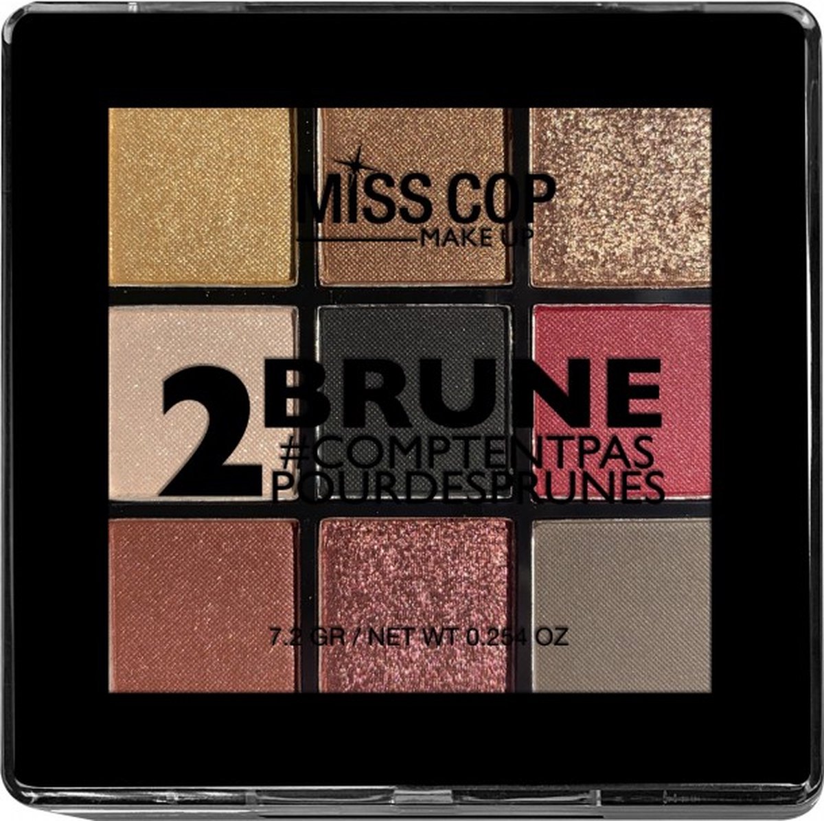 Miss Cop VEGAN Oogschaduw KLEURENPALET N° 02 BRUNE