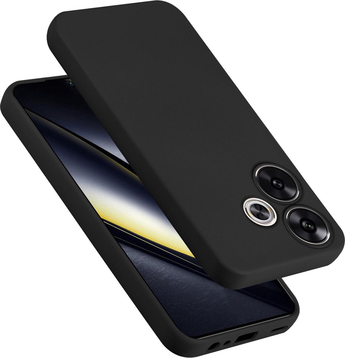 Cadorabo Hoesje geschikt voor Xiaomi Poco F6 in LIQUID ZWART - Beschermhoes gemaakt van flexibel TPU silicone Case Cover