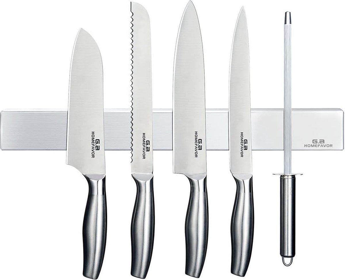 Magnetische messenhouder 40 cm extra sterke magneet messenlijst van roestvrij staal voor alle soorten keukenmessen fruitmessen