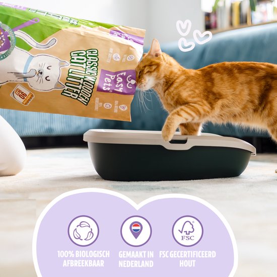 Easypets Kattenbakvulling - Houtkorrel - 2 x 10KG (20KG - 40L)