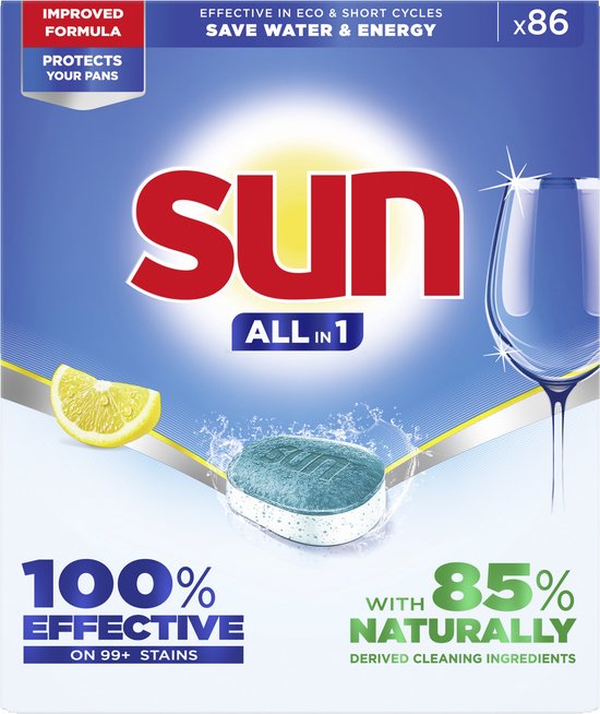 Sun - Vaatwastabletten - All-in 1 - Citroen - 86 Stuks