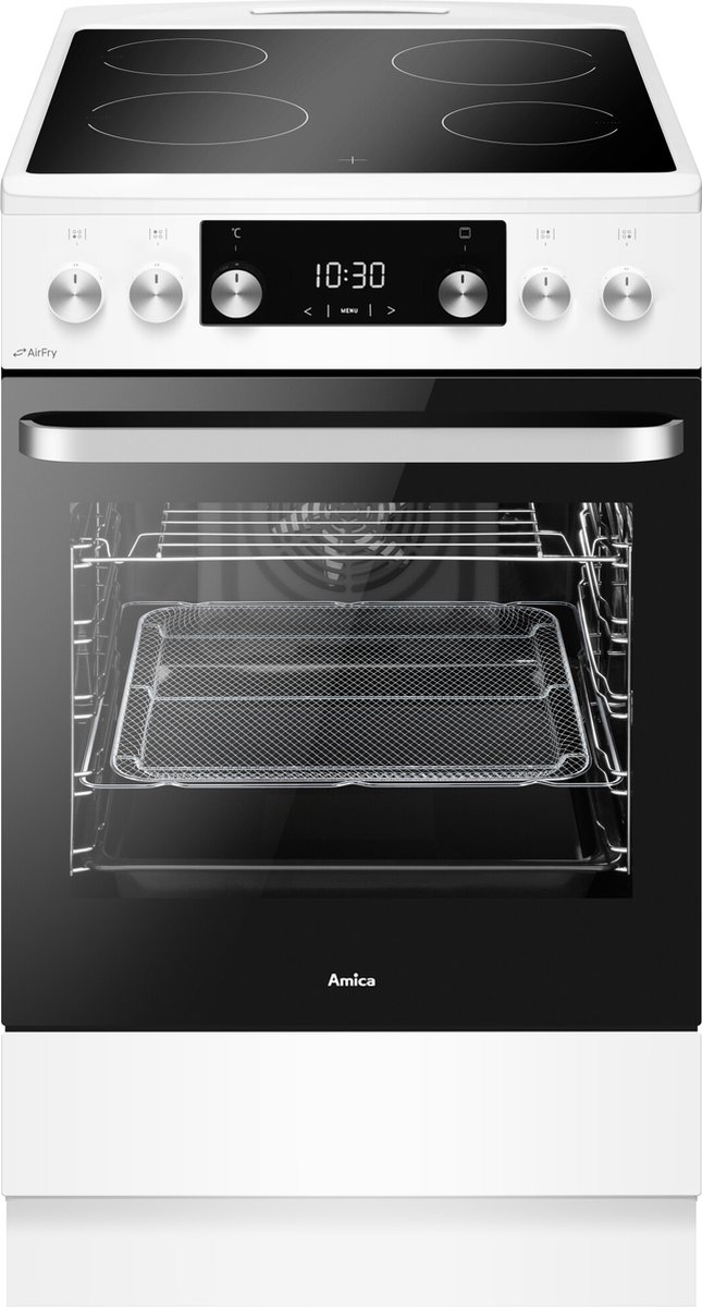 Amica ACV605RB Keramisch Fornuis met aangesloten 3 Fase Perilexkabel - Airfry - 50 cm B - 65L - Klasse A