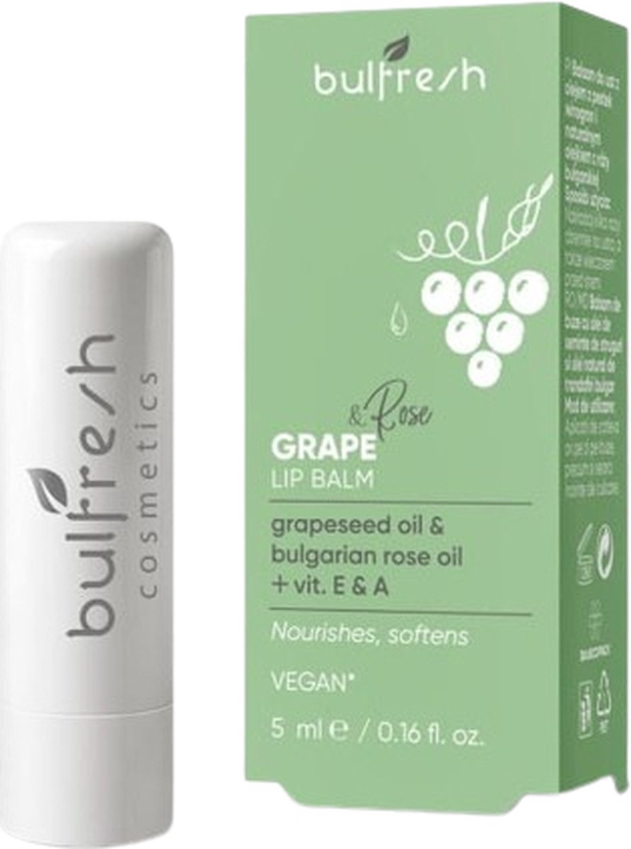 Bulfresh - Lip balsam druif en roos 5 ml (lipstick uitvoering)