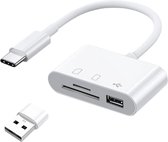 SD Kaart lezer USB C - Kaartlezer SD kaart - Card reader USB - Geheugenkaartlezer - Micro SD kaartlezer - USB kaartlezer - Inclusief USB converter