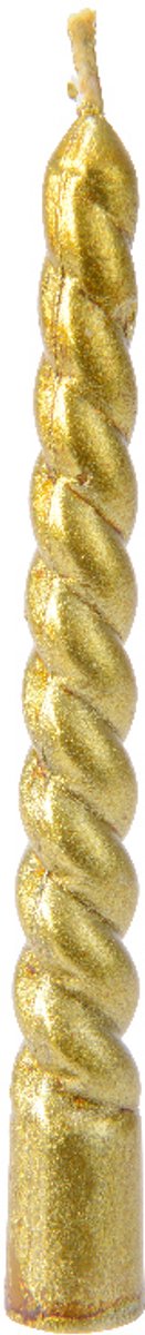 Kaars Swirl goud H10cm set a 8 st.