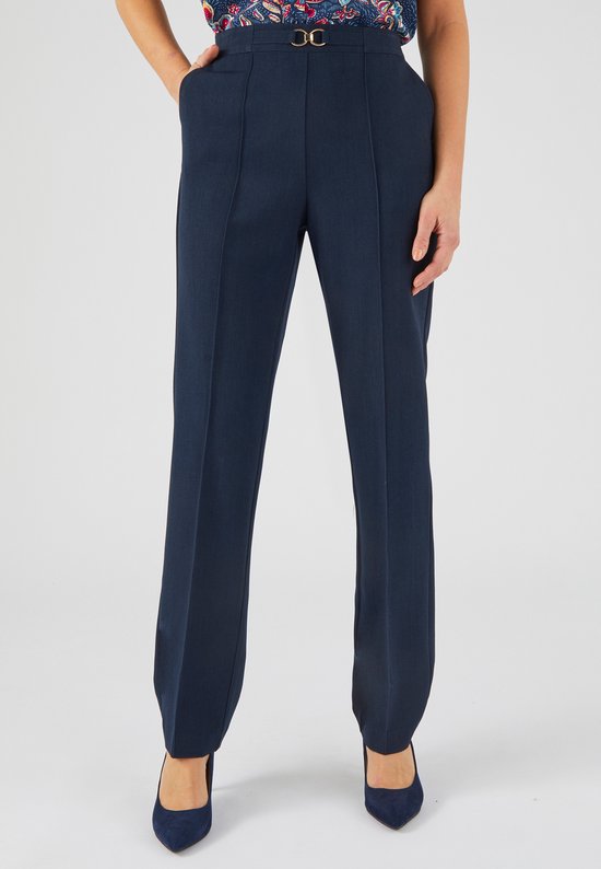 Damart Broek stretch pull on met siergesp Vrouwen Blauw 52 bol