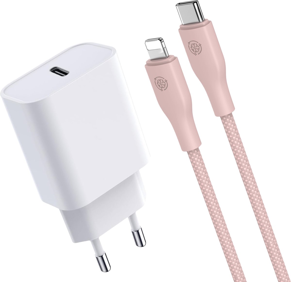 Usb C Adapter + Kabel geschikt voor Lightning - Oplader geschikt voor iPhone 14 13 12 11 X - Usb C Stekker - Snellader - Power Delivery - 30 W -