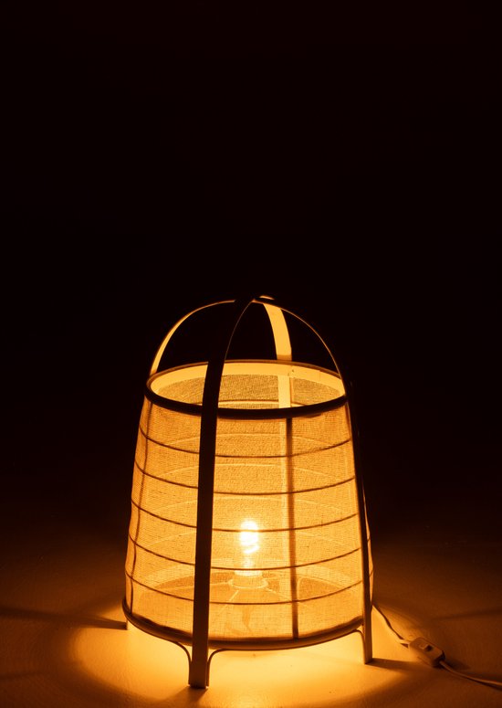 J-Line lampe Rya coton/bambou - blanc - large