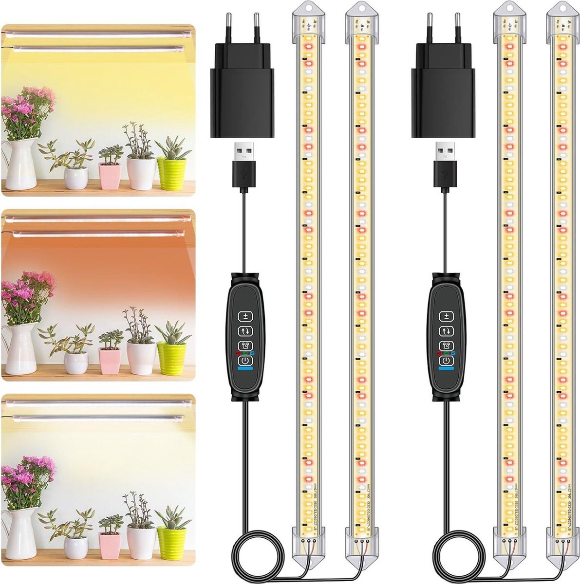 Plantenlichtstrips voor kamerplanten volledig spectrum groeilamp met timer 10 niveaus vetplanten Groeilamp