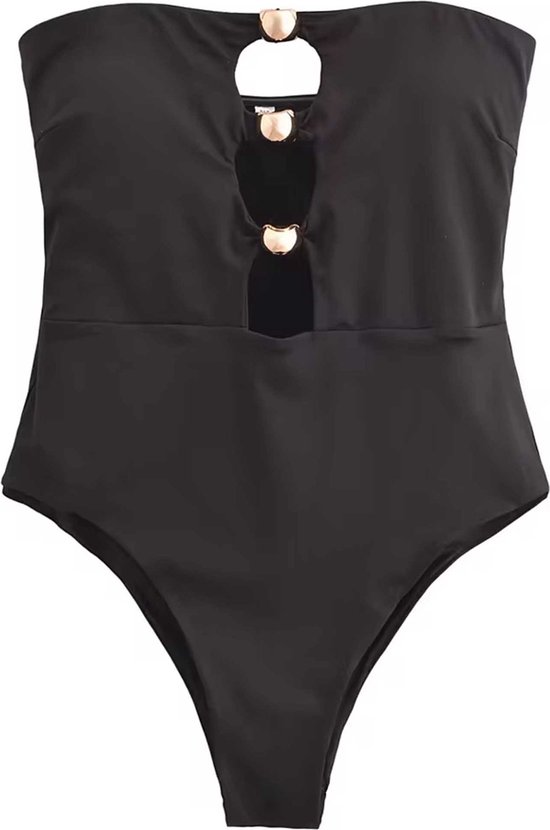 SHEKINI Dames geribbelde stropdas knoop eendelig badpak ruches taille buikcontrole badpakken, groen, L