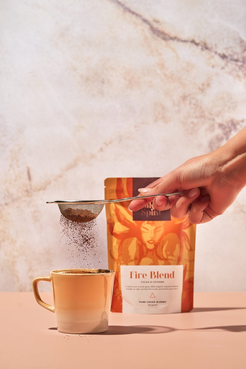 Goedkoopste Kakaw Spirit Biologische pure cacao poeder Fire Blend Cayenne 150 Gram Dagelijks gebruik - Ceremonial cacao