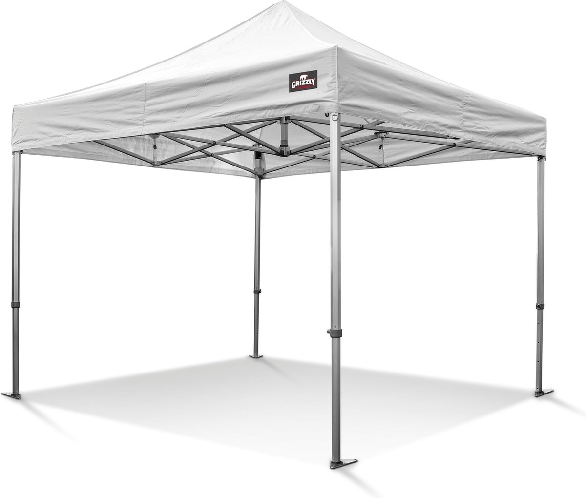 3x3 m Easy-Up Partytent | Vouwtent Wit Incl. gratis transporttas op wielen en spanbandenset met haringen