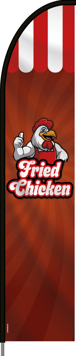 Beachflag - Fried Chicken - Vlag + Hengelsysteem + Draagtas - Actievlag.nl