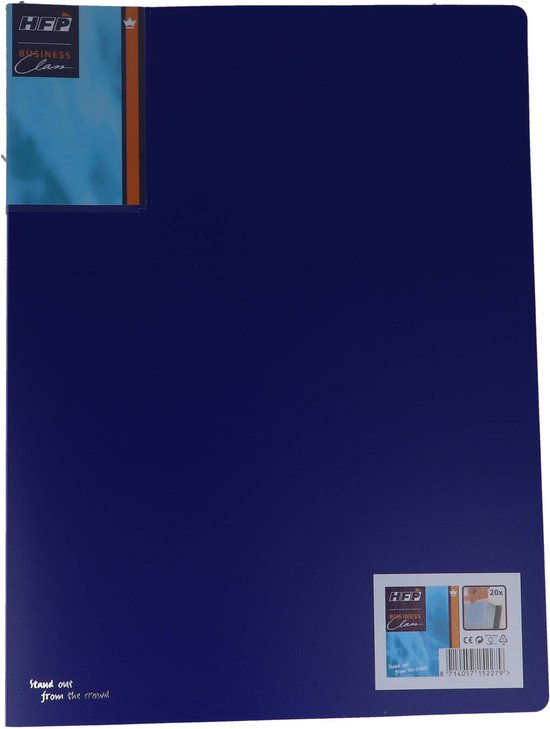 HFP BUSINESS CLASS A4 map, blauw, 20 pagina's. "Stand out from the crowd".