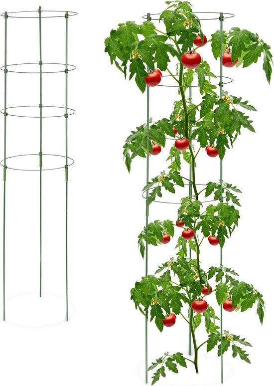 Relaxdays plantensteun tomaten - set 2 stuks