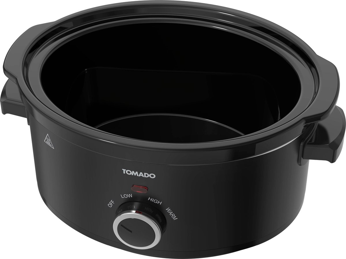 Afbeelding 3 van Tomado TSC3501B - Slowcooker - 3,5 liter - Keramische binnenpan - 3 warmtestanden - Warmhoudfunctie - PFAS vrij - Zwart
