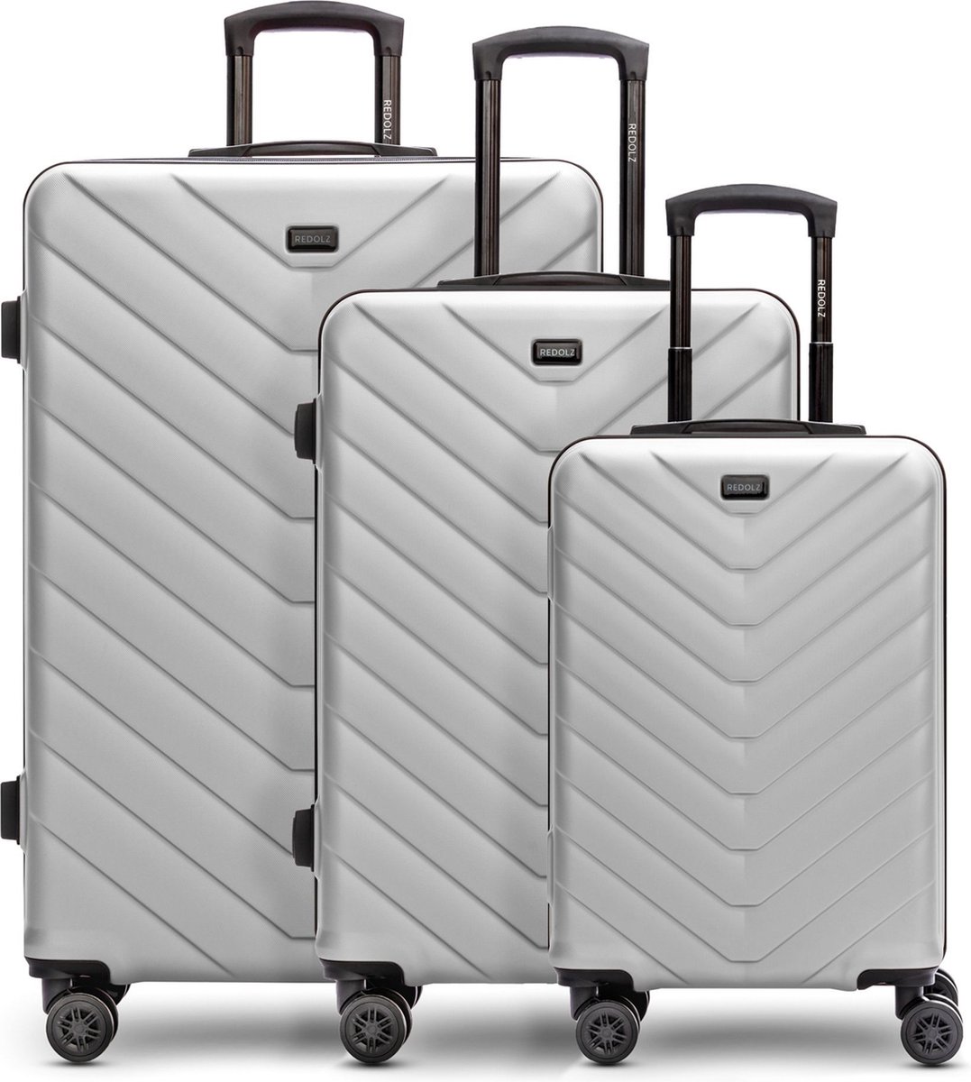 Redolz Essentials 07 3-SET 4 wielen Kofferset 3-delig - Harde bagage - TSA slot - silver-colored 2