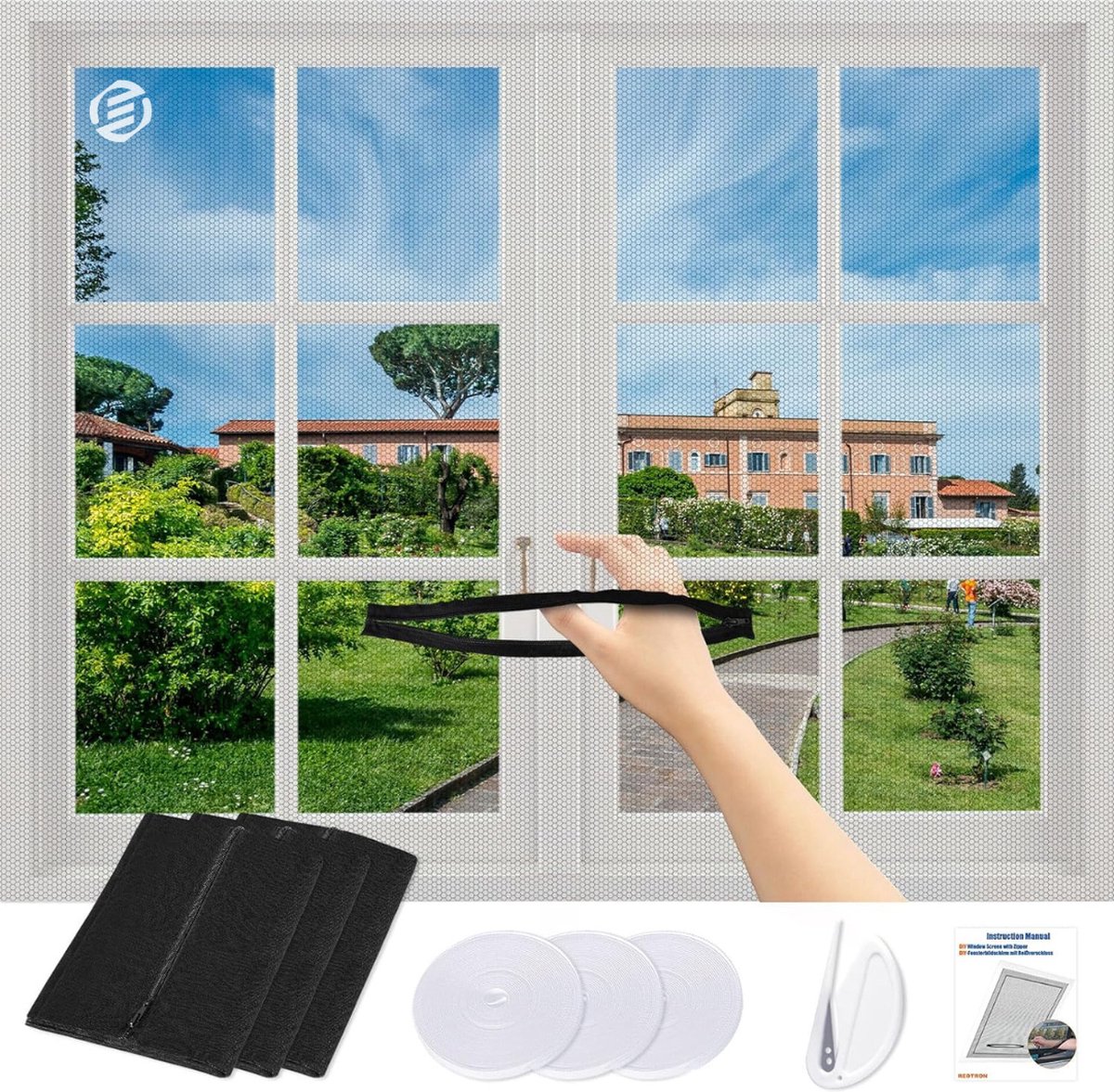 Equivera Raamhor Magnetisch - 3 stuks - 150 x 180 cm - Vliegengordijn - Hor - Raamhor - Gordijn - Magnetisch Hordeur