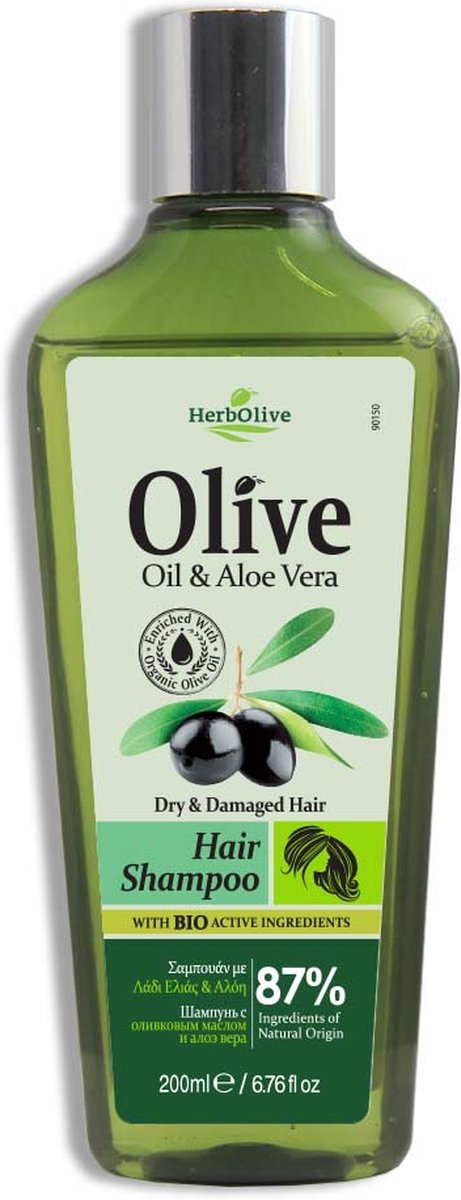 Herbolive Shampoo Olijfolie & Aloe Vera - Droog en Beschadigd Haar - 200 ml