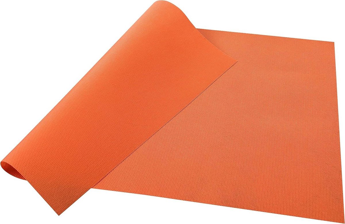 Gebonden non-woven placemat - Scheurbestendig waterafstotend en afwasbaar - Maat 30X40 - Made in Frankrijk - Voor dienblad van 100 placemats - Oranje