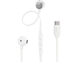 JBL Tune 305C - USB-C Oordopjes voor iPhone 15, 16 & 17 - Bedrade In-ear met Microfoon - Oortjes Bedraad - JBL Pure Bass Sound - Android & Laptop - Wit