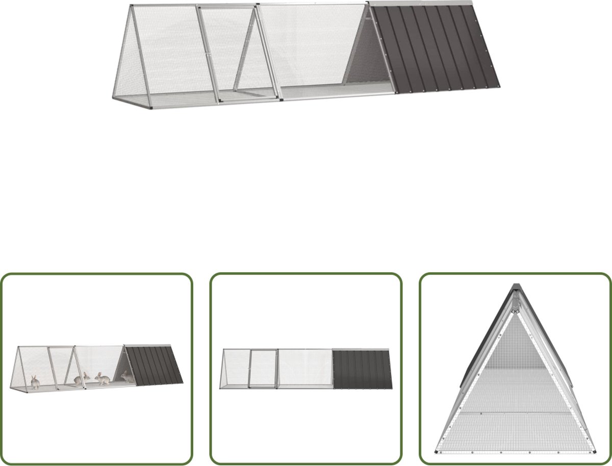 The Living Store Konijnenhok – Veilig en comfortabel – Gegalvaniseerd staal – Ventilerend ontwerp – Uitbreidingsruimte – Antraciet – Afmetingen- 302.5 x 80.5 x 71 cm The Living Store Konijnenhok – Veilig en comfortabel – Gegalvaniseerd staal – Ventilerend ontwerp – Uitbreidingsruimte – Antraciet – Afmetingen- 302.5 x 80.5 x 71 cm