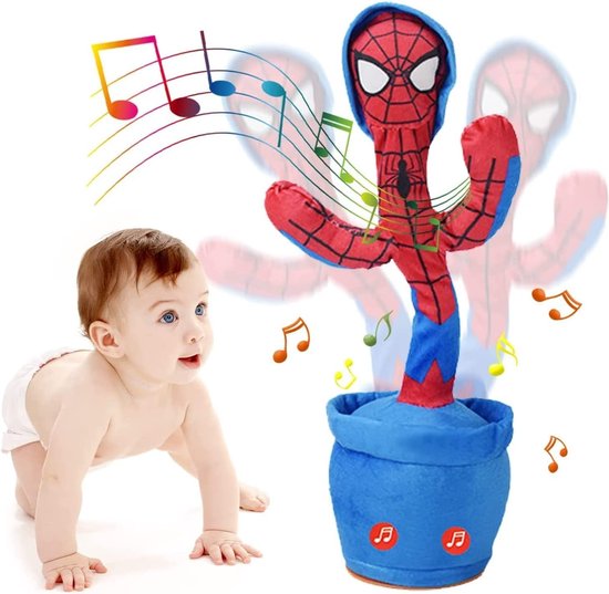 Dansende Pratende Cactus – 120 Liedjes, Herhaal- En Opneemfunctie, LED-lampjes, Voor Baby’s 0-6 En 6-12 Maanden
