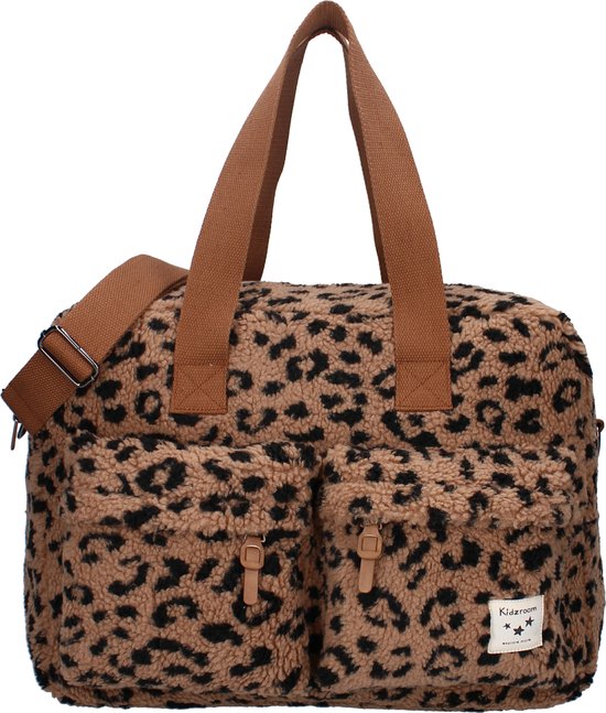 Kidzroom Care Carry Allure Luiertas - Beige - Teddy - Verschoonmatje - Verstelbare schouderband - Ophanglussen kinderwagen