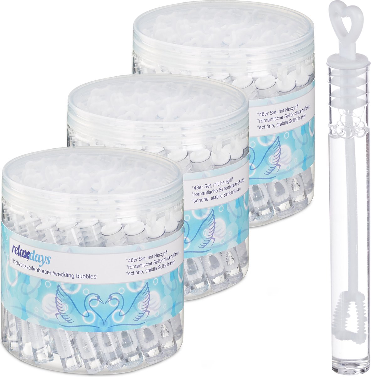 Relaxdays bellenblaas bruiloft set van 144 mini bellenblaas uitdeelcadeau huwelijk